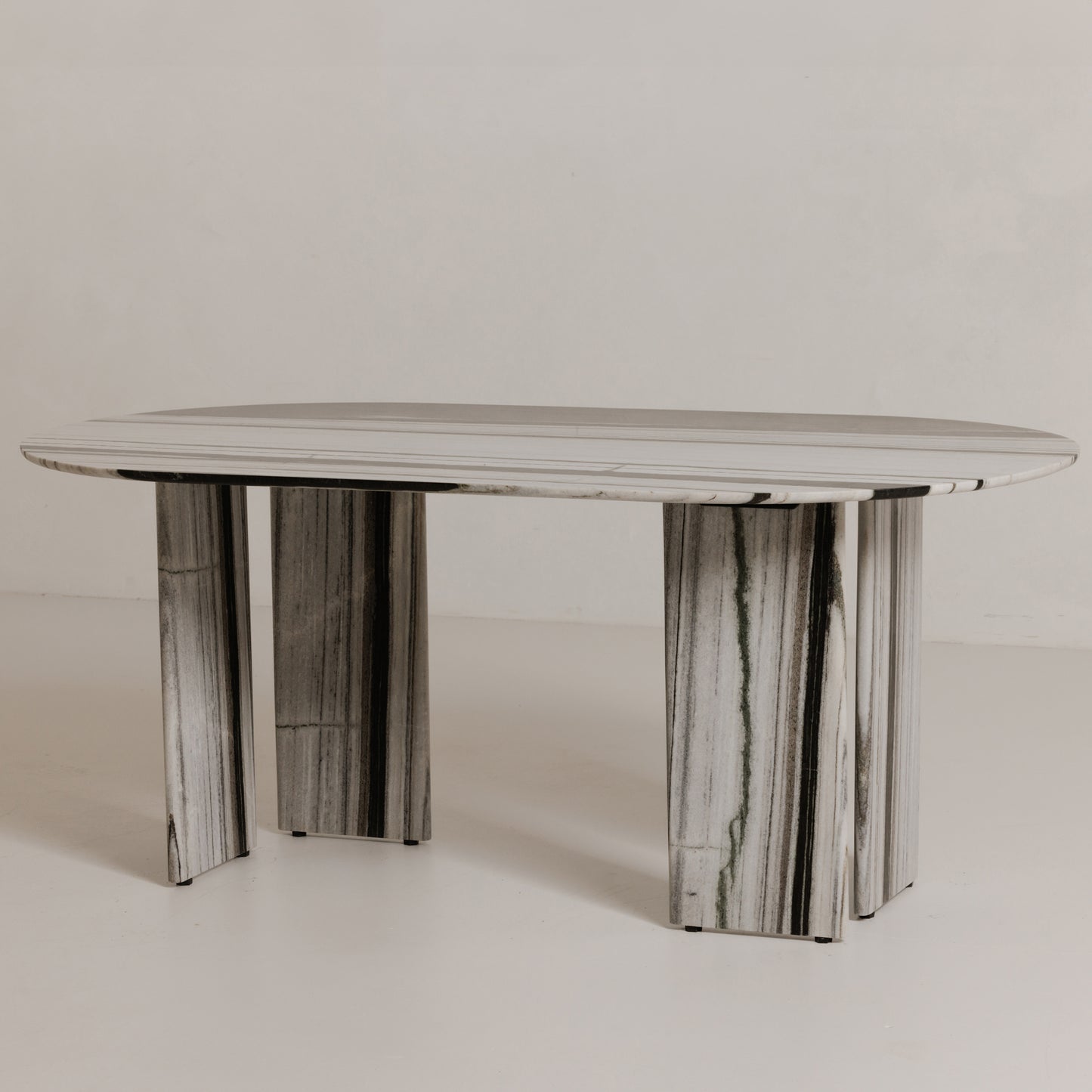 Celia Oval Dining Table Panda Marble by Moe's Home