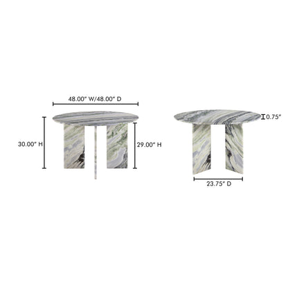 Celia Round Dining Table Green Onyx Marble