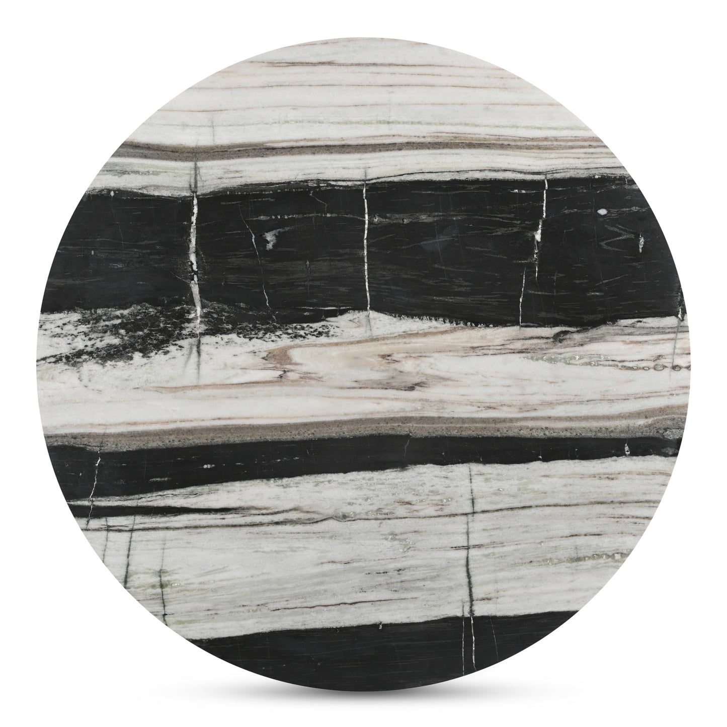 Celia Round Dining Table Panda Marble by Moe's Home