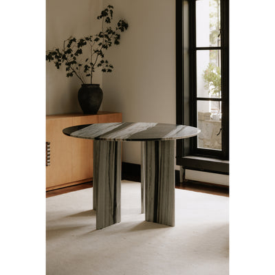 Celia Round Dining Table Panda Marble by Moe's Home