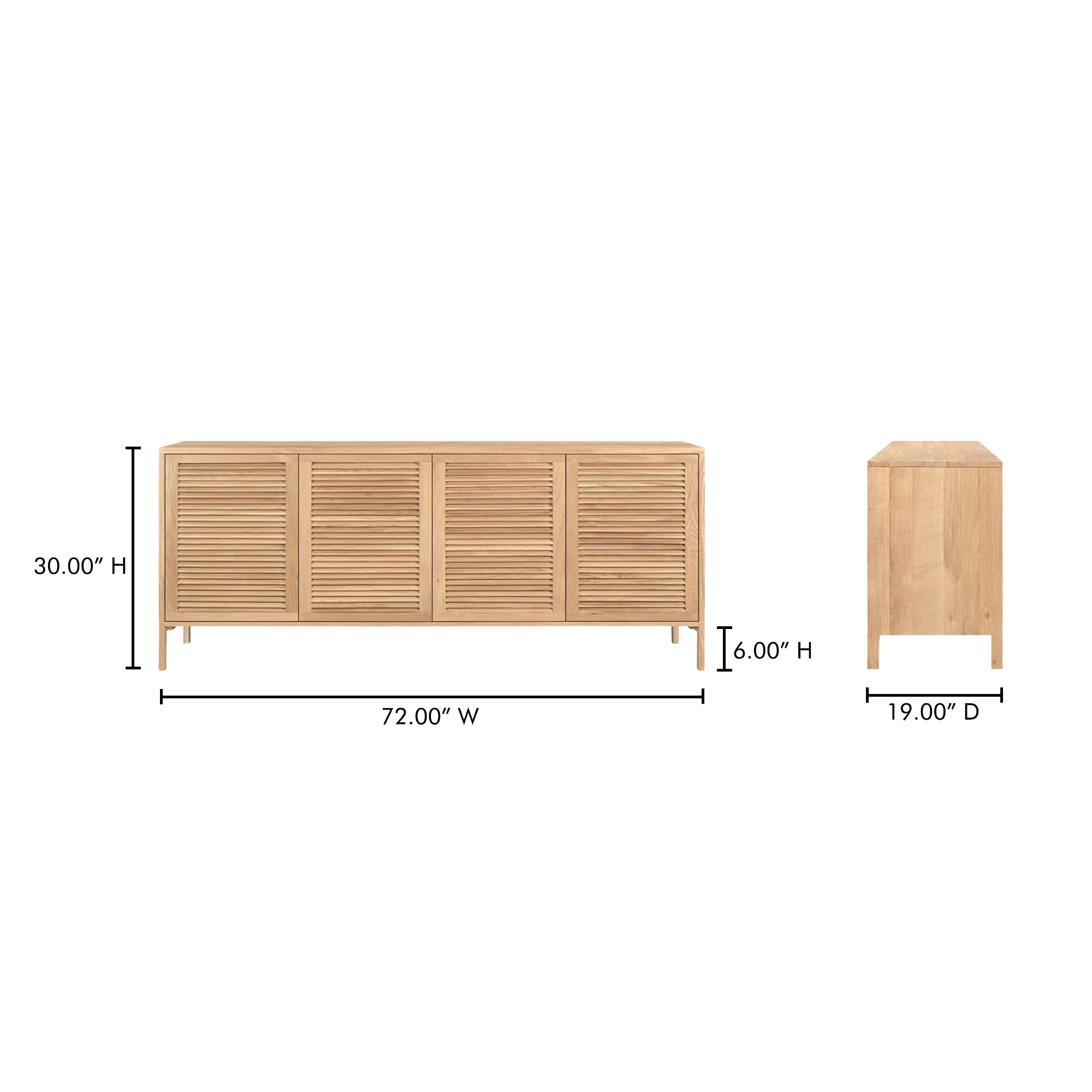 Teeda 4 Door Sideboard Natural