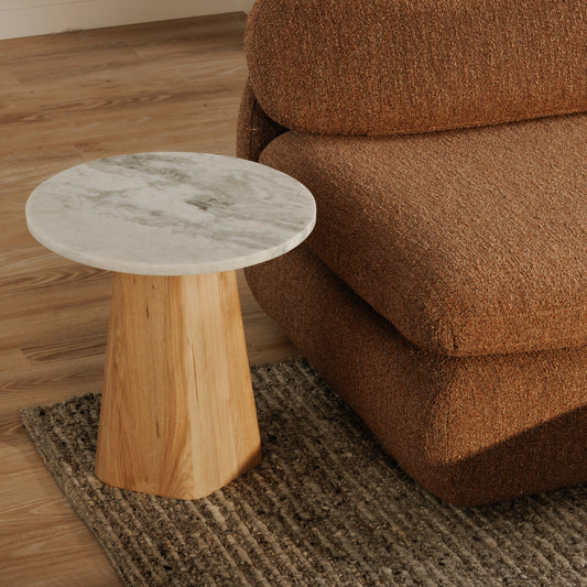 Evelyn Accent Table Ashen Gray Matrix Marble by Moe's Home