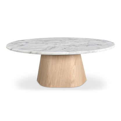 Evelyn Coffee Table Ashen Grey Matrix Marble | White