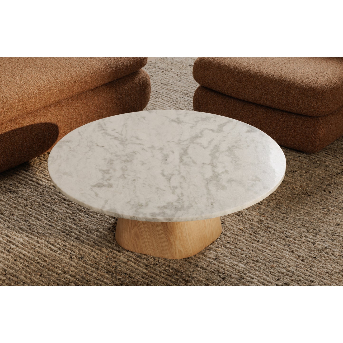 Evelyn Coffee Table Ashen Grey Matrix Marble by Moe's Home