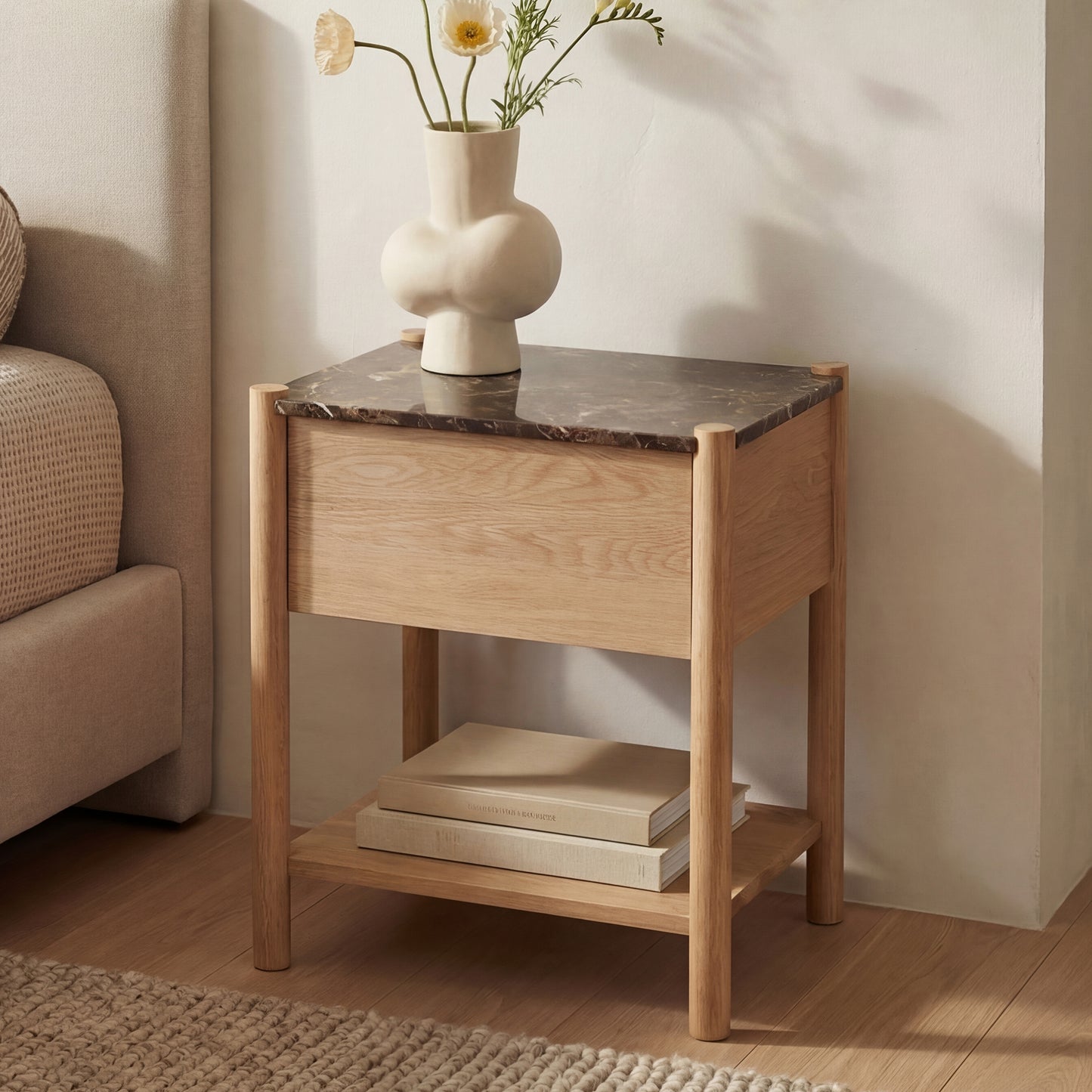 Elio Nightstand Dark Emperador by Moe's Home