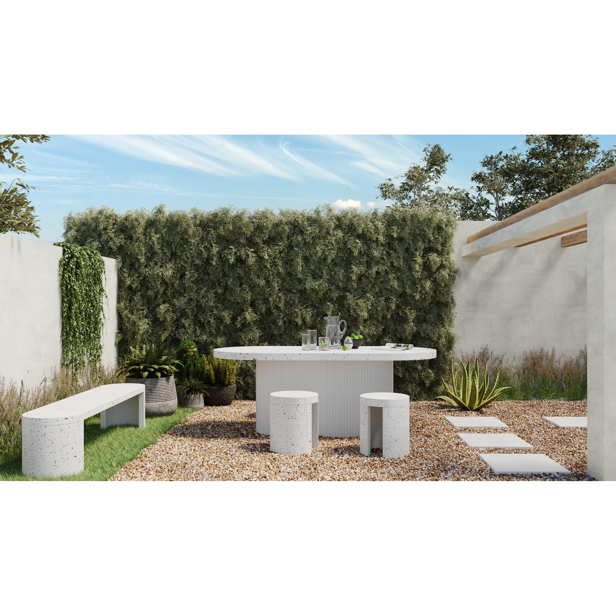 Lyon Outdoor Stool Light Grey