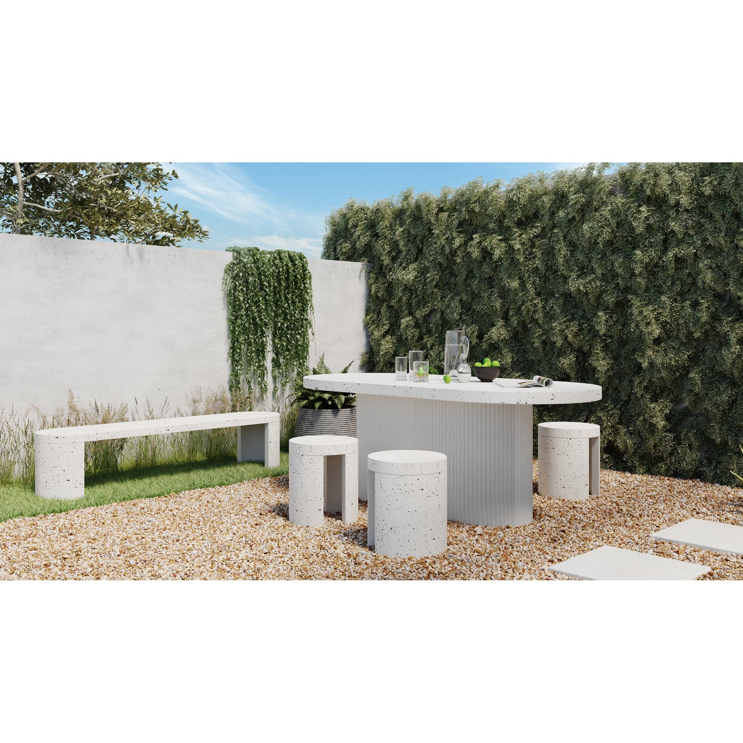 Lyon Outdoor Stool Light Grey by Moe's Home