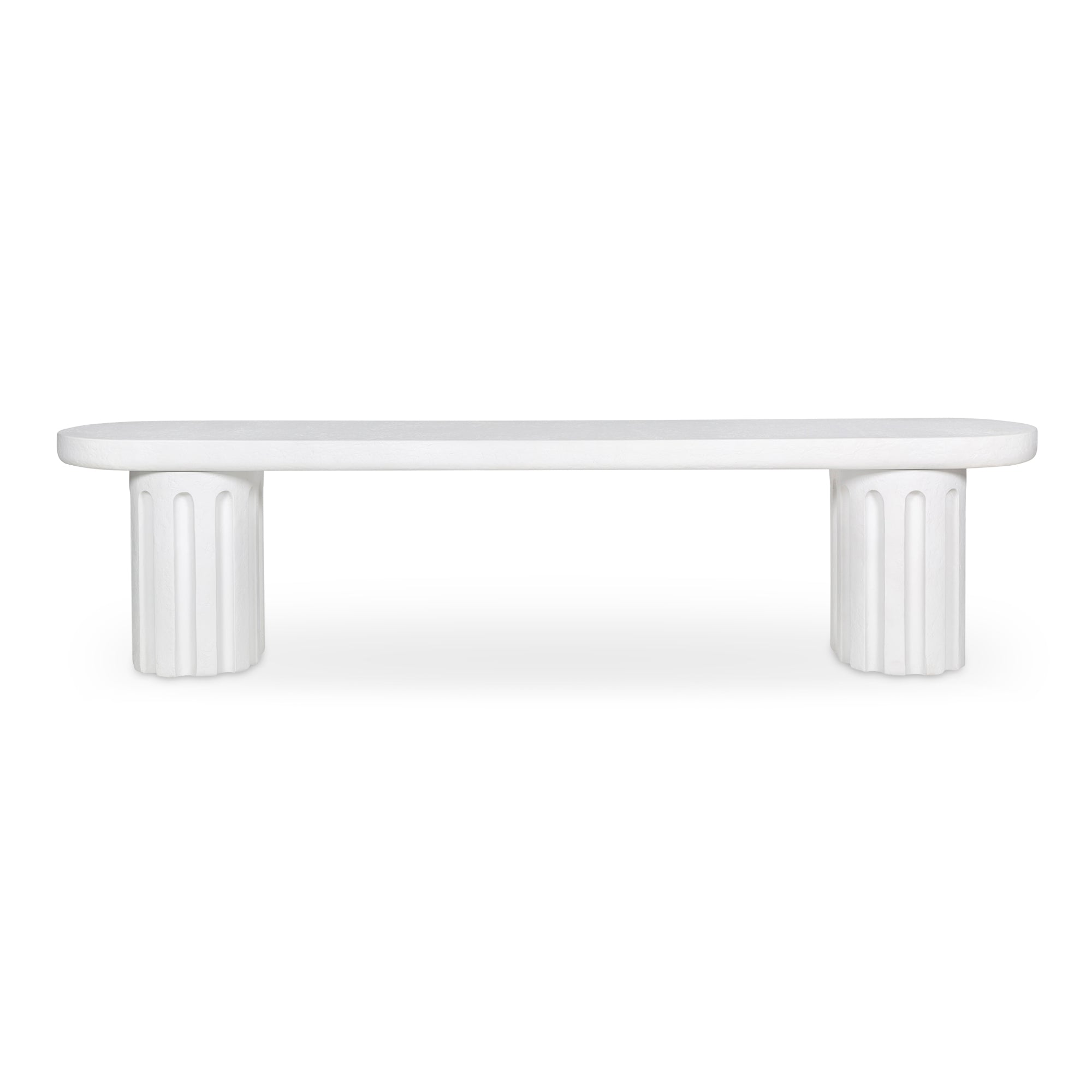 Eris Outdoor Dining Bench White | White