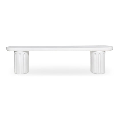 Eris Outdoor Dining Bench White | White