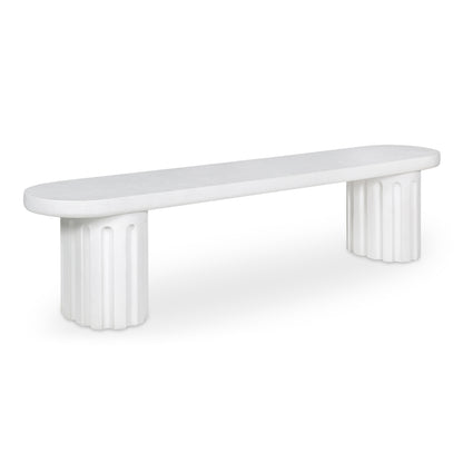 Eris Outdoor Dining Bench White