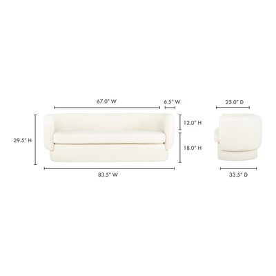 Koba Sofa Maya White by Moe's Home