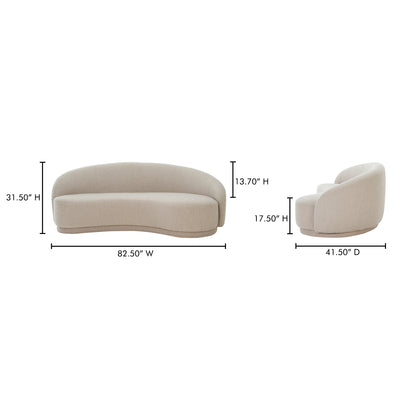 Excelsior Sofa Shitake Beige by Moe's Home
