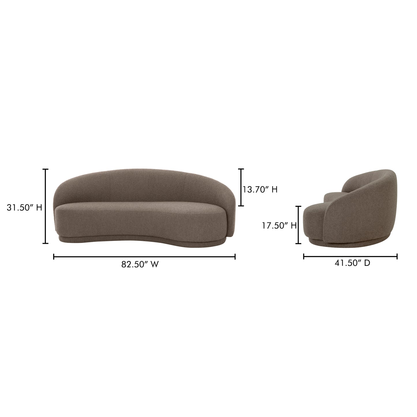 Excelsior Sofa Warm Taupe by Moe's Home
