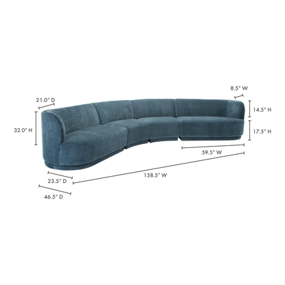 Yoon Eclipse Modular Sectional Right Chaise Nightshade Blue