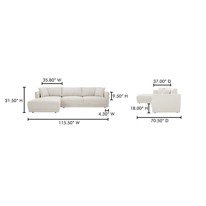 Bryn Sectional Left Oyster