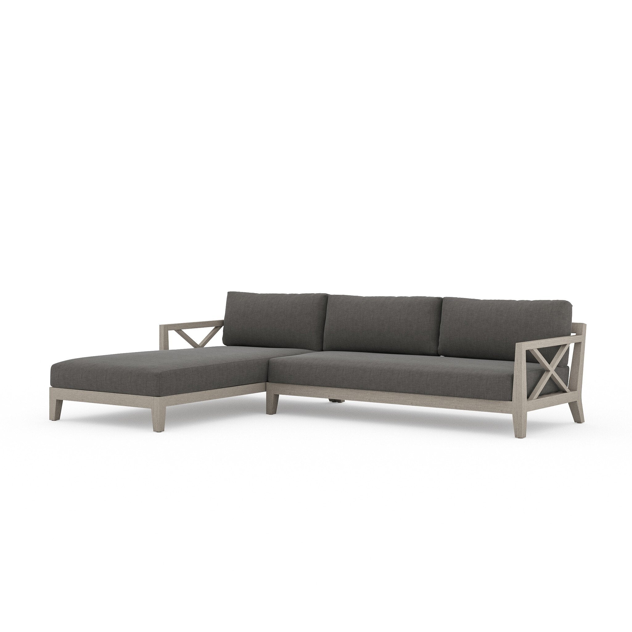 Huntington Outdoor 2-Pc Sectional, Weathered Grey