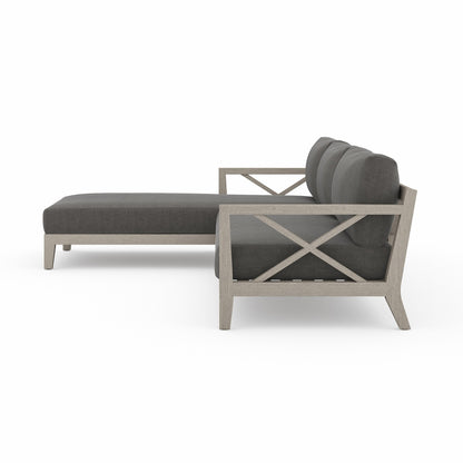 Huntington Outdoor 2-Pc Sectional, Weathered Grey