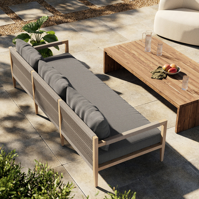 Sherwood Outdoor Sofa, Washed Brown
