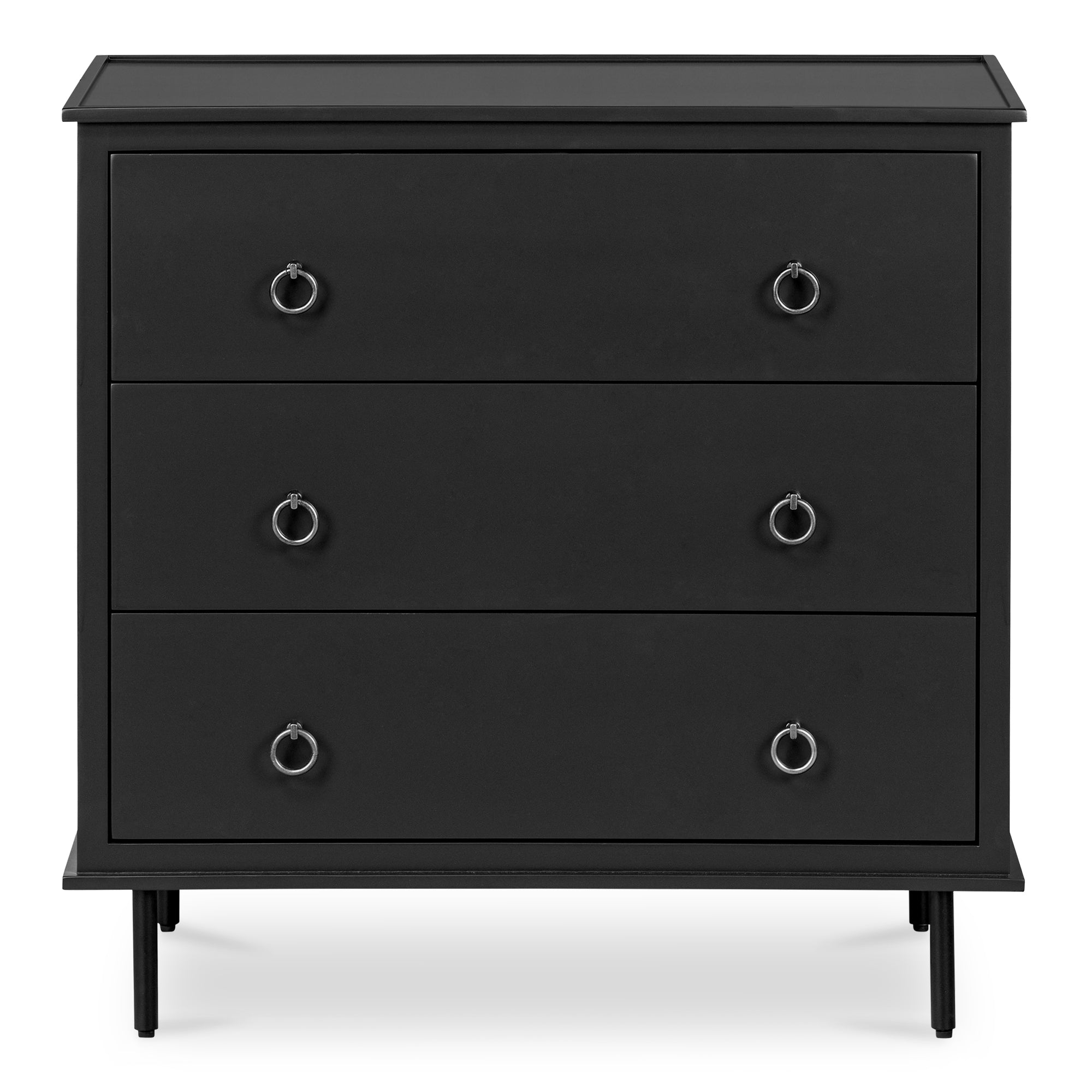 Reagan 3 Drawer Nightstand Black | Black