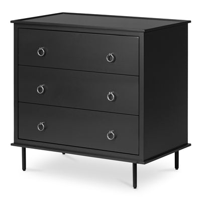Reagan 3 Drawer Nightstand Black