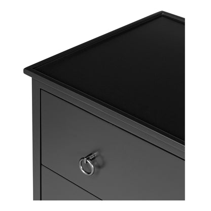 Reagan 3 Drawer Nightstand Black