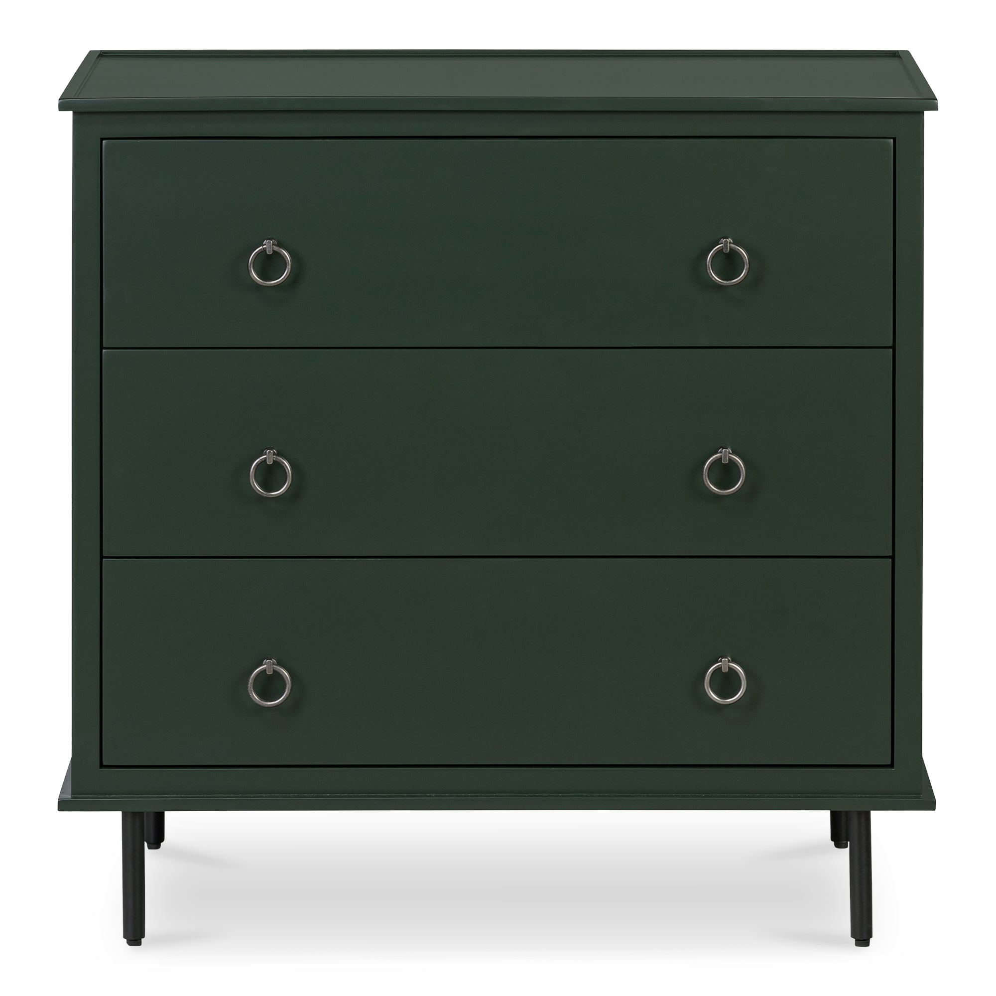 Reagan 3 Drawer Nightstand Deep Green | Green