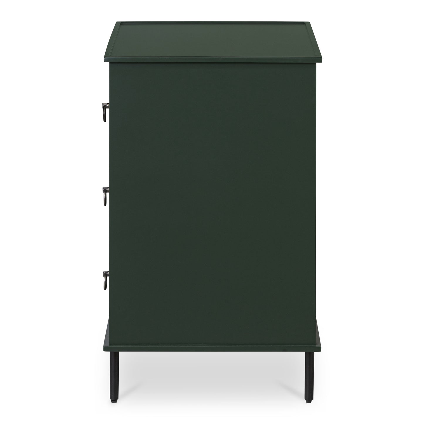 Reagan 3 Drawer Nightstand Deep Green by Moe's Home