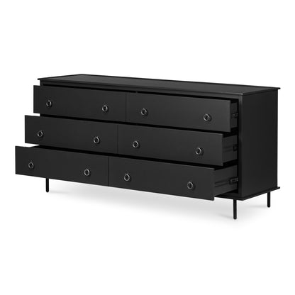 Reagan 6 Drawer Dresser Black