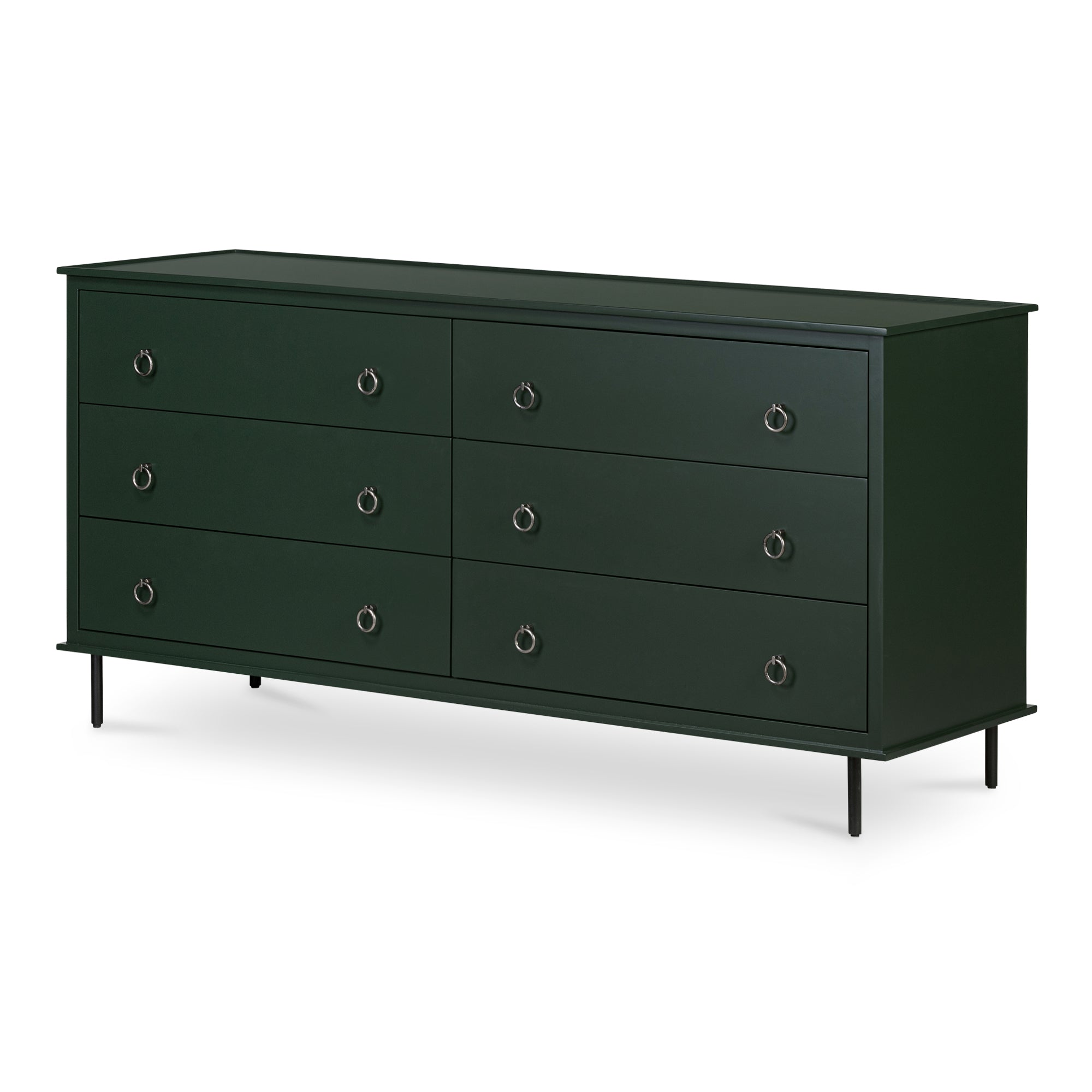 Reagan 6 Drawer Dresser Deep Green