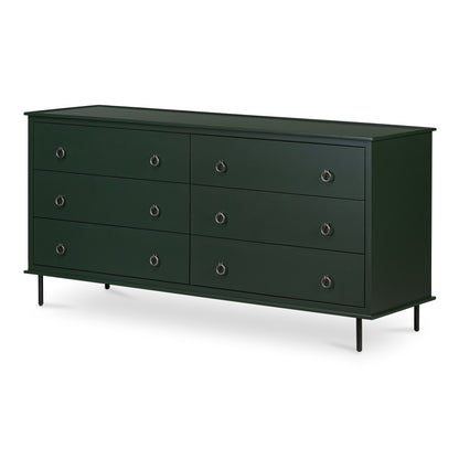 Reagan 6 Drawer Dresser Deep Green