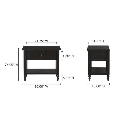 Katherine Nightstand Black by Moe's Home