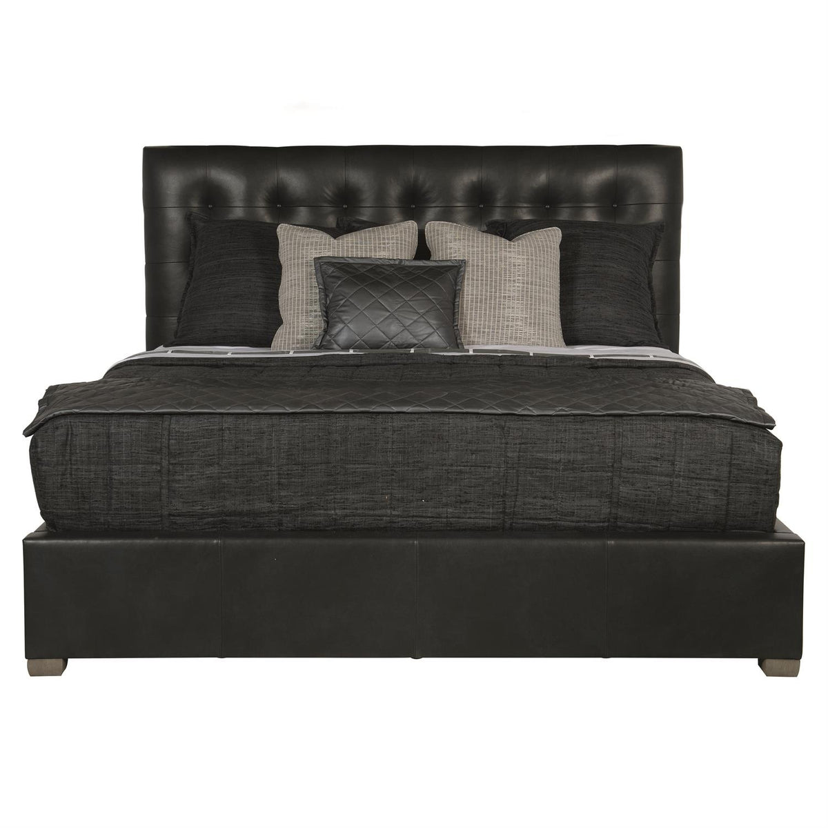 Avery Leather Panel Bed King (54.50" H) by Bernhardt