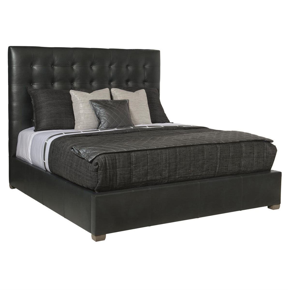 Avery Leather Panel Bed Queen (66.00" H) by Bernhardt