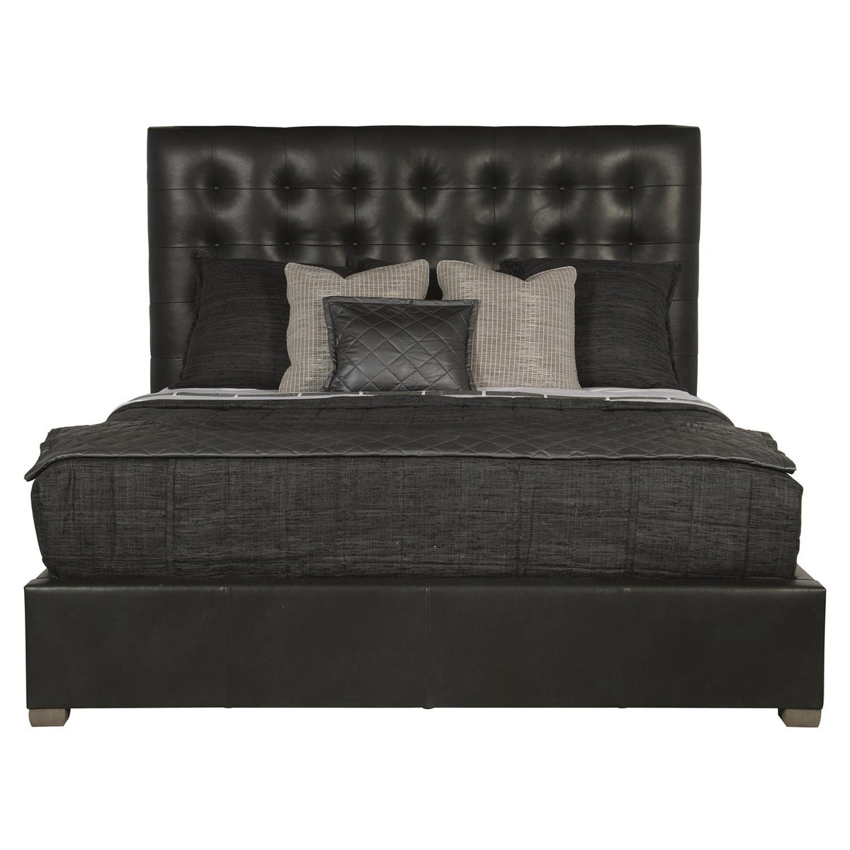 Avery Leather Panel Bed King (66" H) by Bernhardt