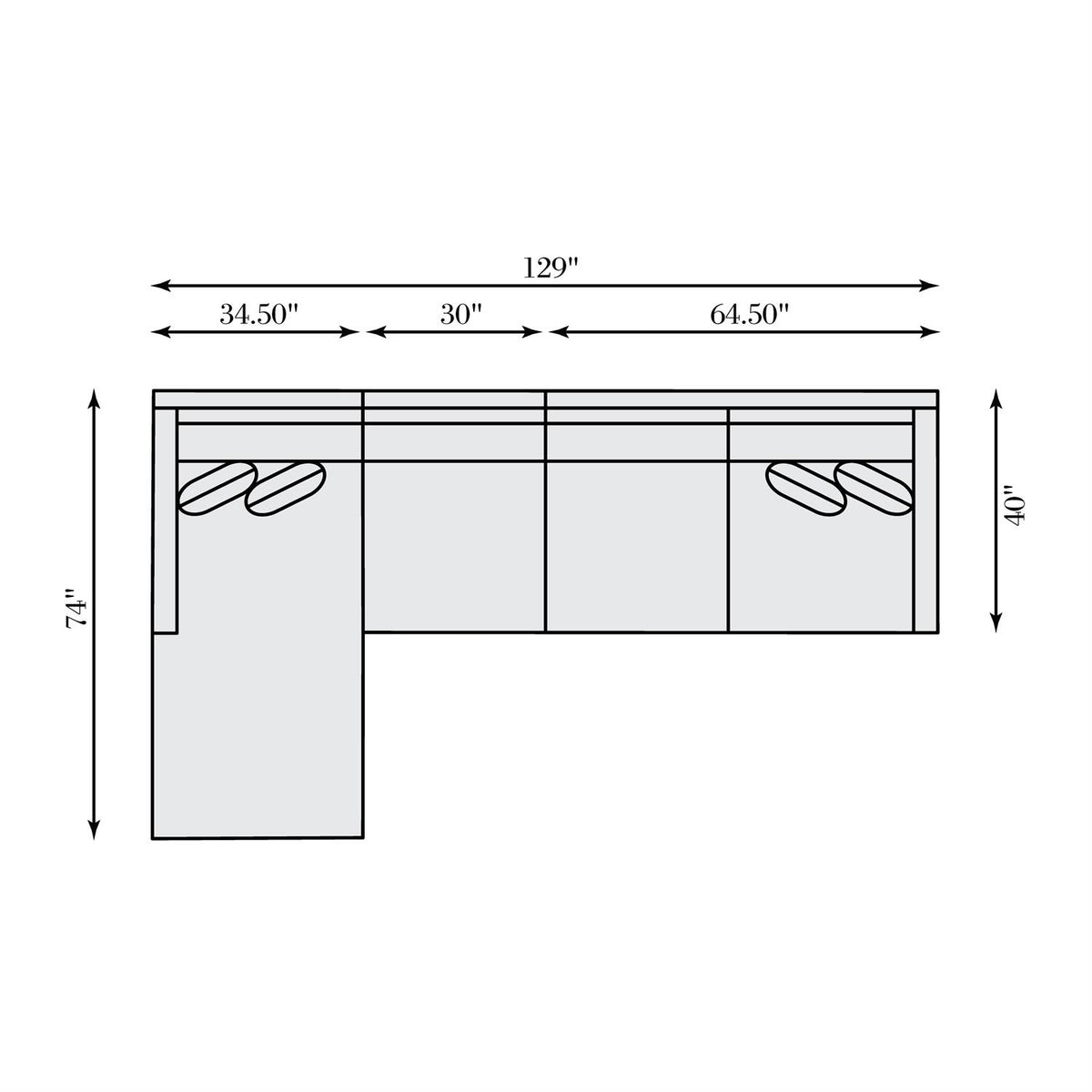 Kelsey Fabric Sectional (K1804) by Bernhardt