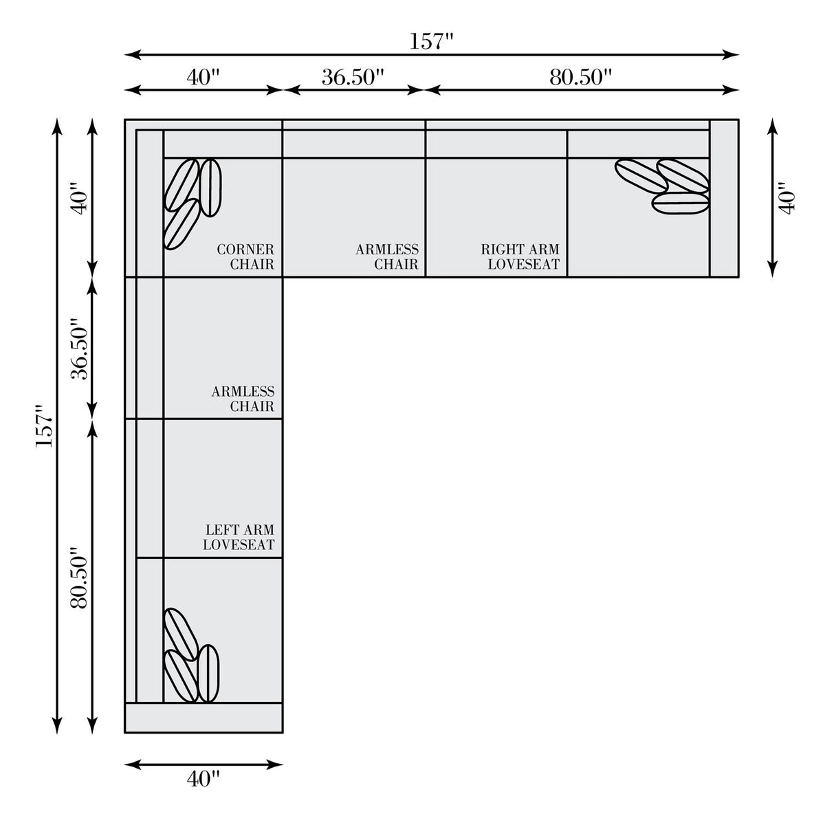 Helena Fabric Sectional Wood Foot (K2194) by Bernhardt