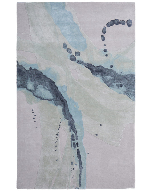 Kawai 8986F Green/Blue Rug by Feizy