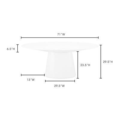 Otago Oval Dining Table White by Moe's Home