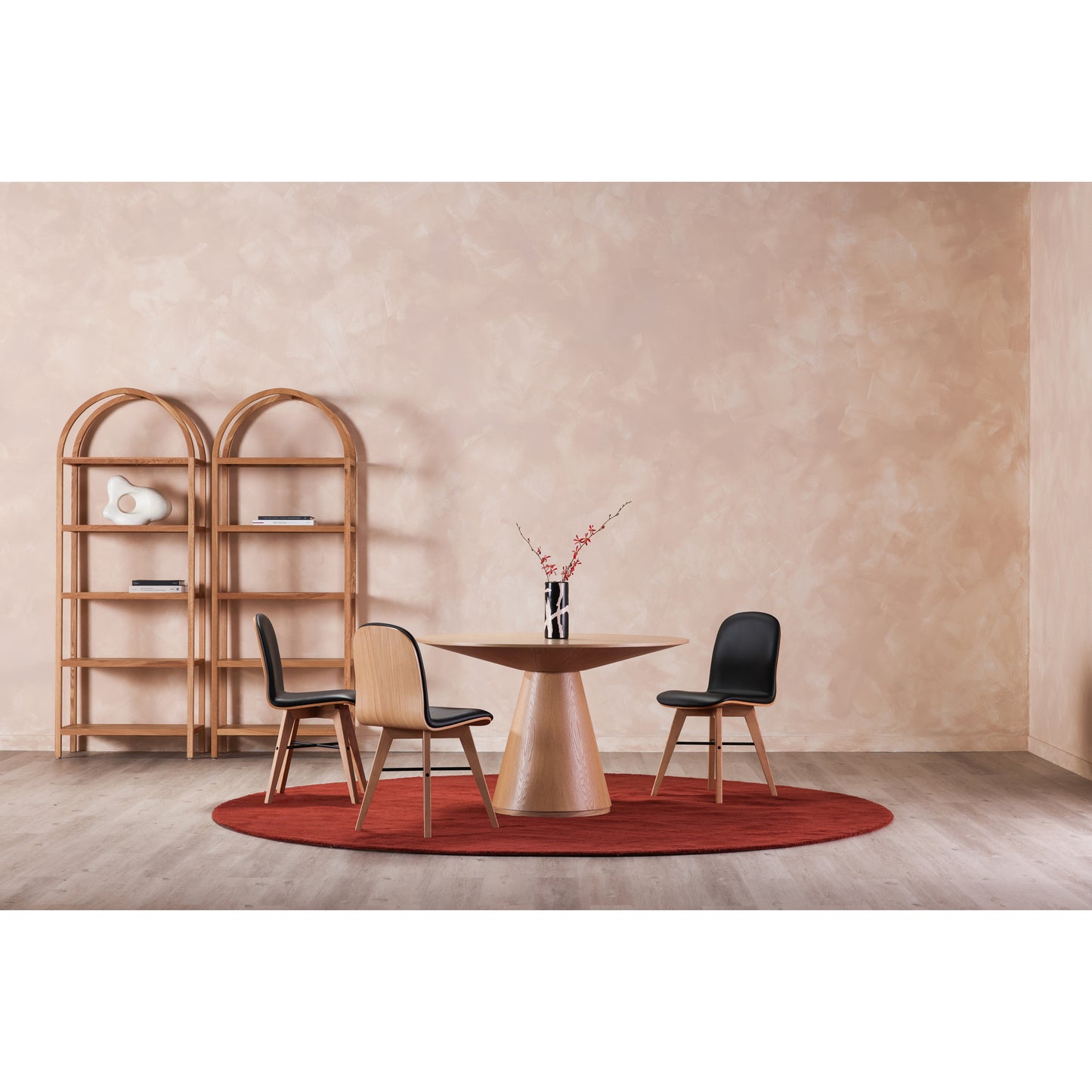 Otago Round Dining Table Natural Oak by Moe's Home
