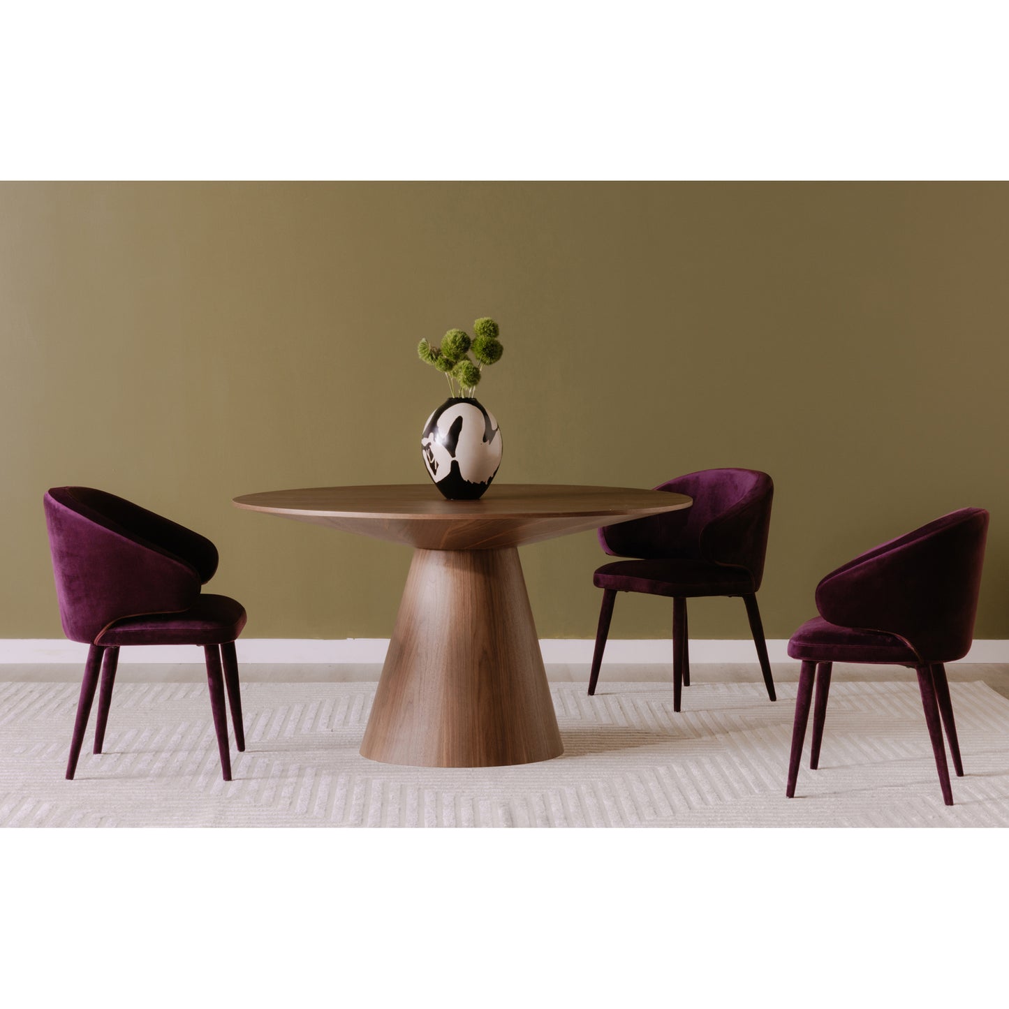 Otago Round 54In Dining Table Walnut Brown by Moe's Home
