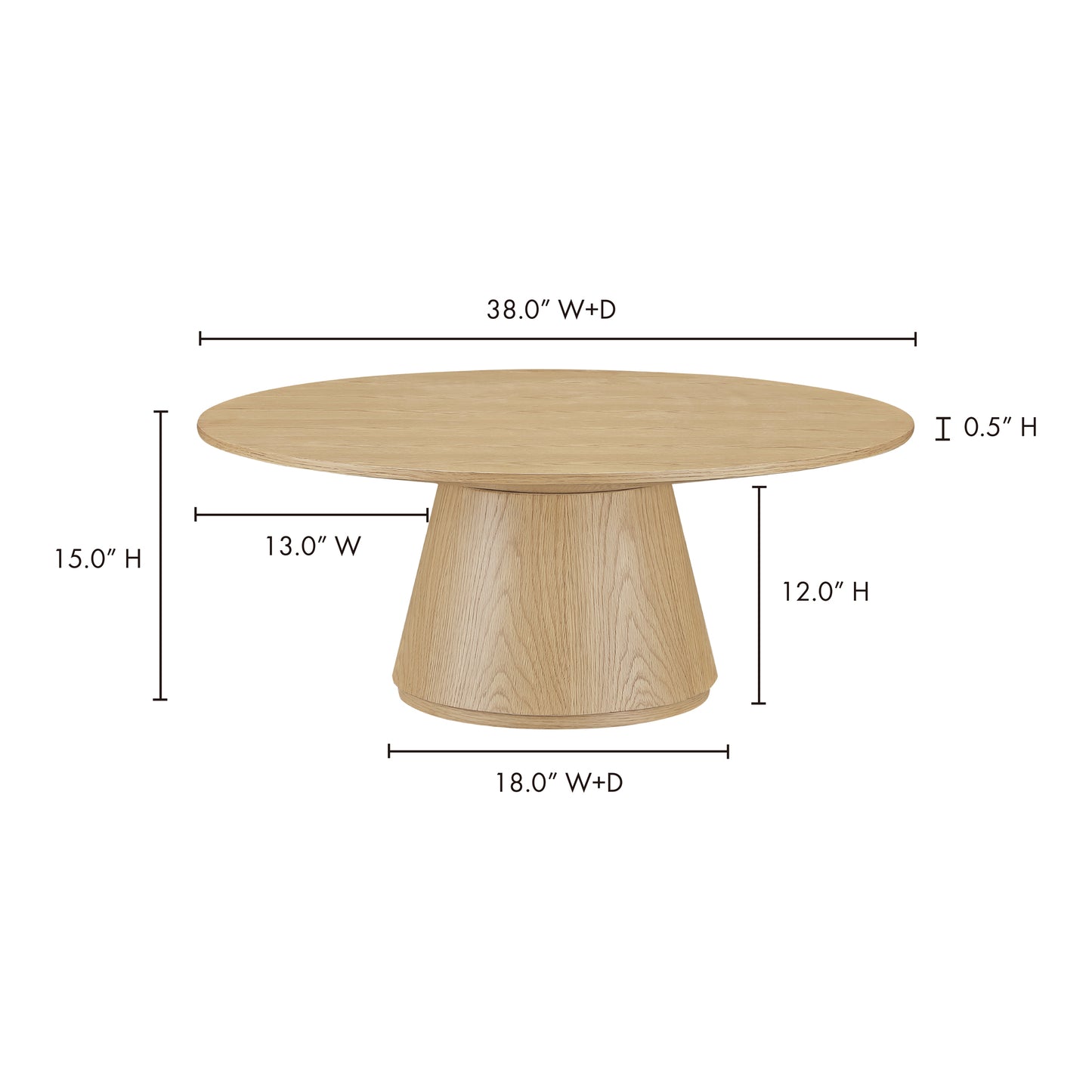 Otago Coffee Table Natural Oak by Moe's Home