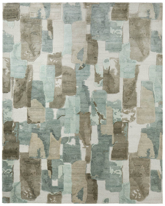 Kendall 8A59F Brown/Green Rug by Feizy