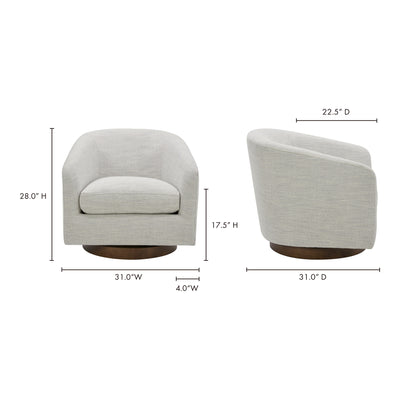 Oscy Swivel Chair Splashed White by Moe's Home