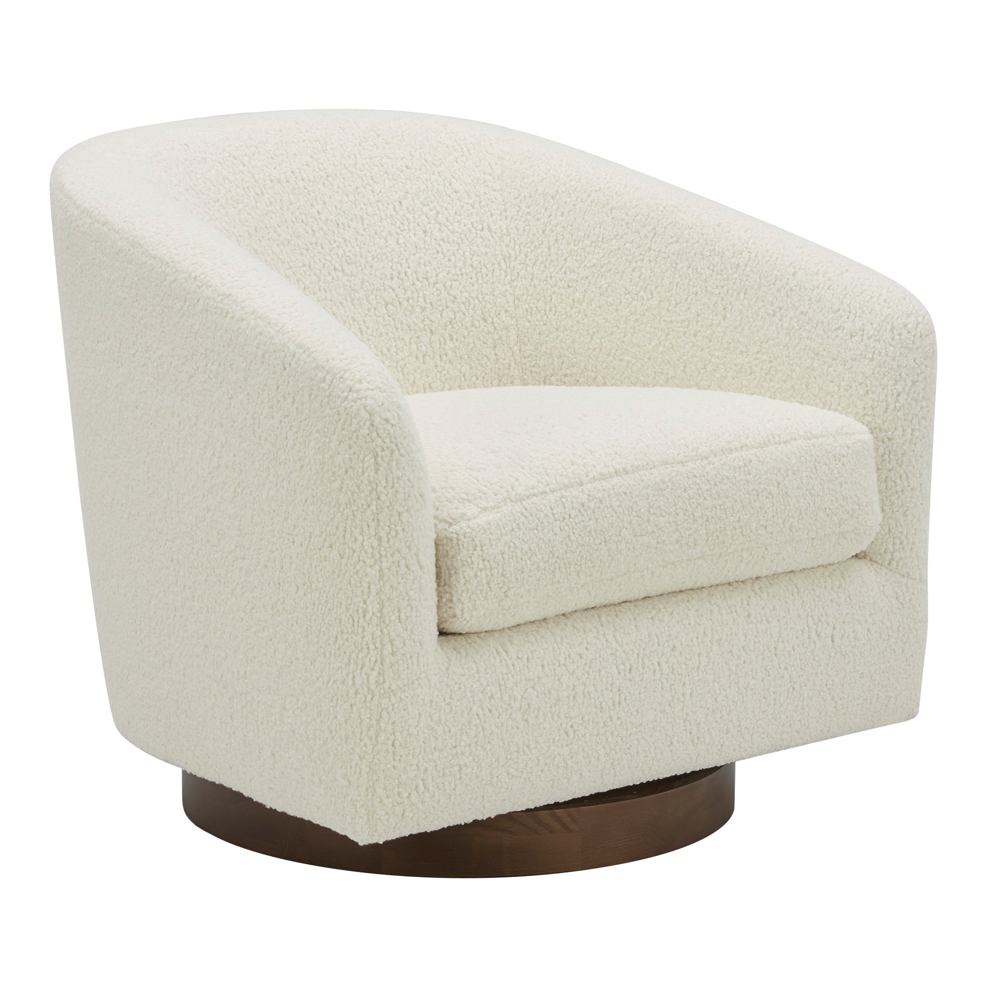 Oscy Swivel Chair Vegan Shearling White