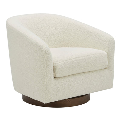 Oscy Swivel Chair Vegan Shearling White by Moe's Home