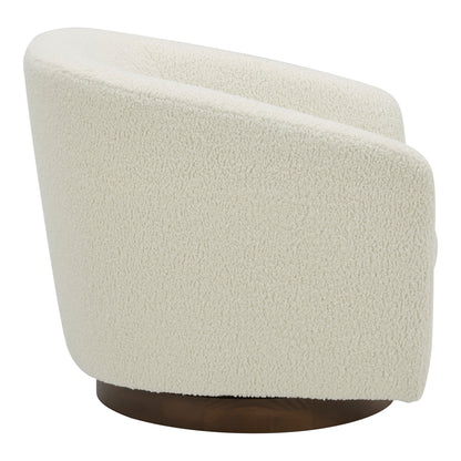 Oscy Swivel Chair Vegan Shearling White