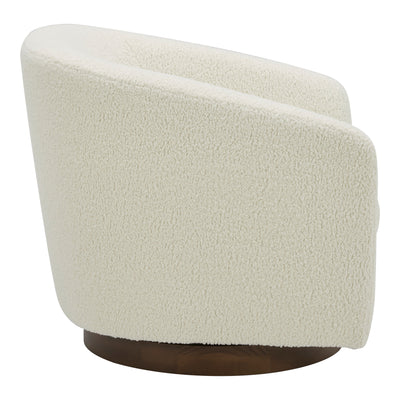 Oscy Swivel Chair Vegan Shearling White by Moe's Home