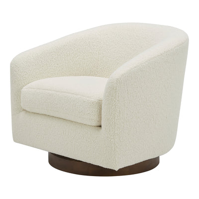 Oscy Swivel Chair Vegan Shearling White by Moe's Home