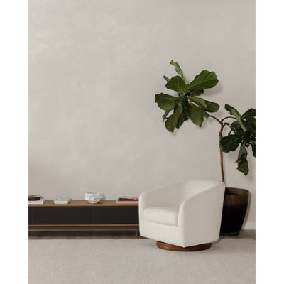 Oscy Swivel Chair Vegan Shearling White by Moe's Home