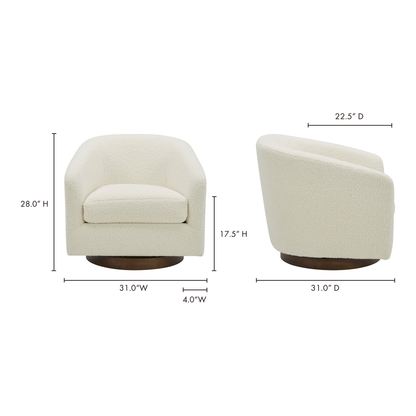 Oscy Swivel Chair Vegan Shearling White